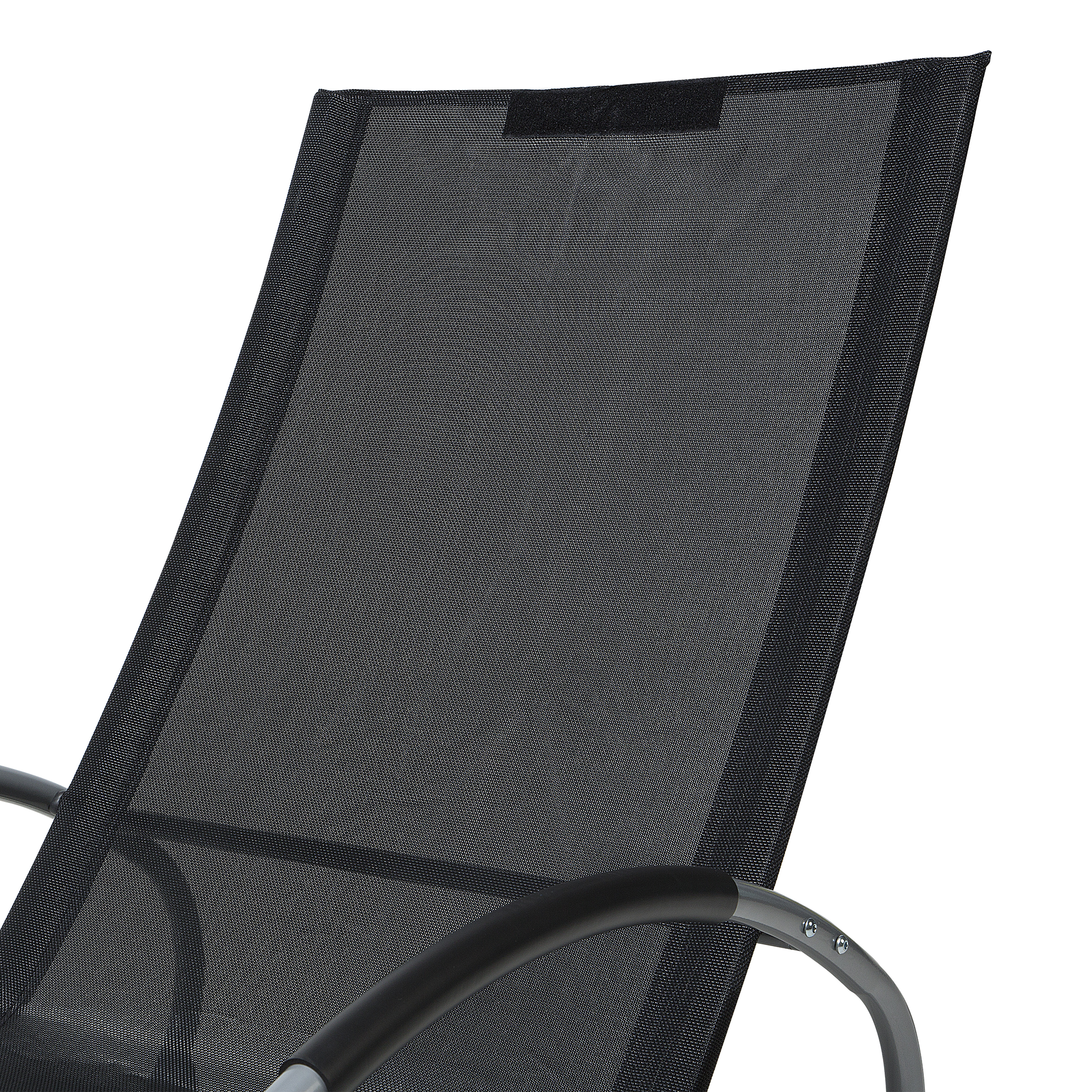 Beliani - Chaise de Jardin Transat à Bascule en Textile Noir et Acier Argenté Matières Résistantes et Durables et Design Moderne Très Confortable Beliani - Image 7