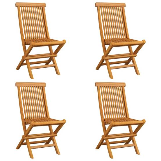 Chaise de jardin pliable bois teck anthracite 47 x 60 x 89 cm - PANGIVO - Image 3
