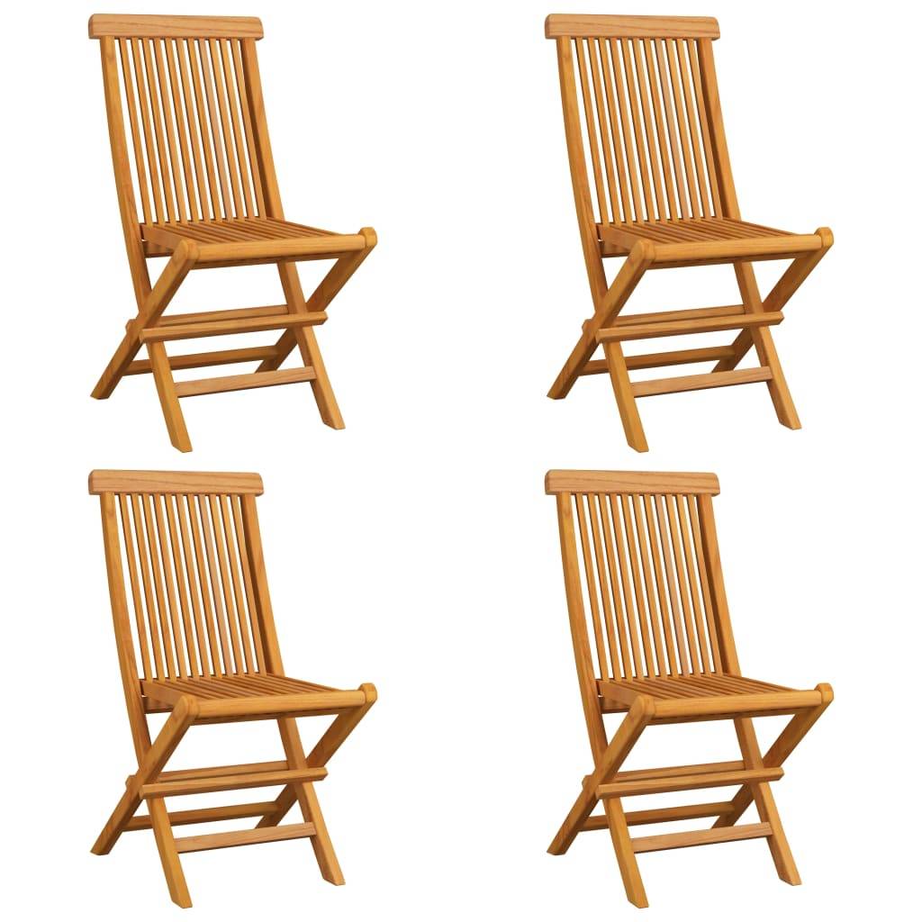 Chaise de jardin pliable bois teck anthracite 47 x 60 x 89 cm - PANGIVO - Image 3