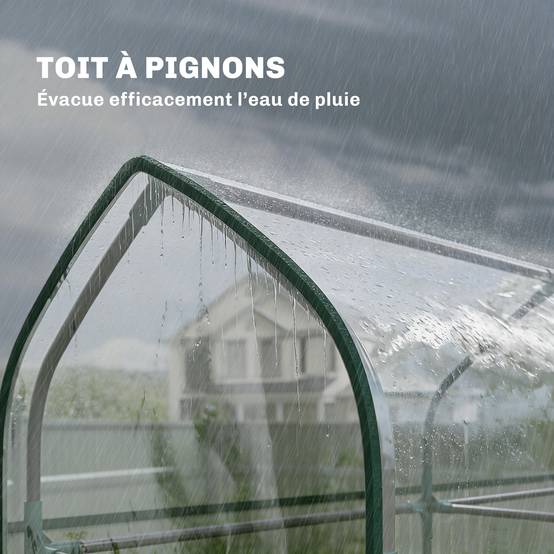 Serre Jardin Balcon PVC Plantes 3 Niveaux 2 Portes Enroulables 143x46x165cm Transparent - ComfortXL Outdoor Living - Image 9