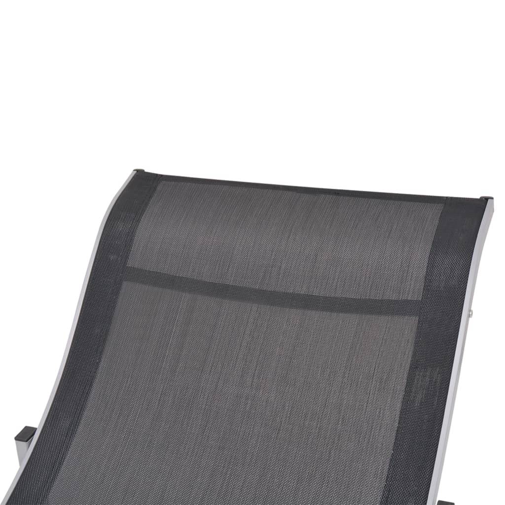Vidaxl - Chaises longues lot de 2 noir et gris vidaXL 43654 - Image 4