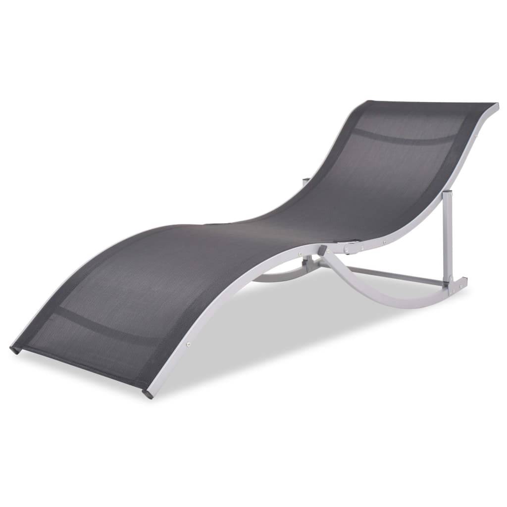 Vidaxl - Chaises longues lot de 2 noir et gris vidaXL 43654 - Image 2