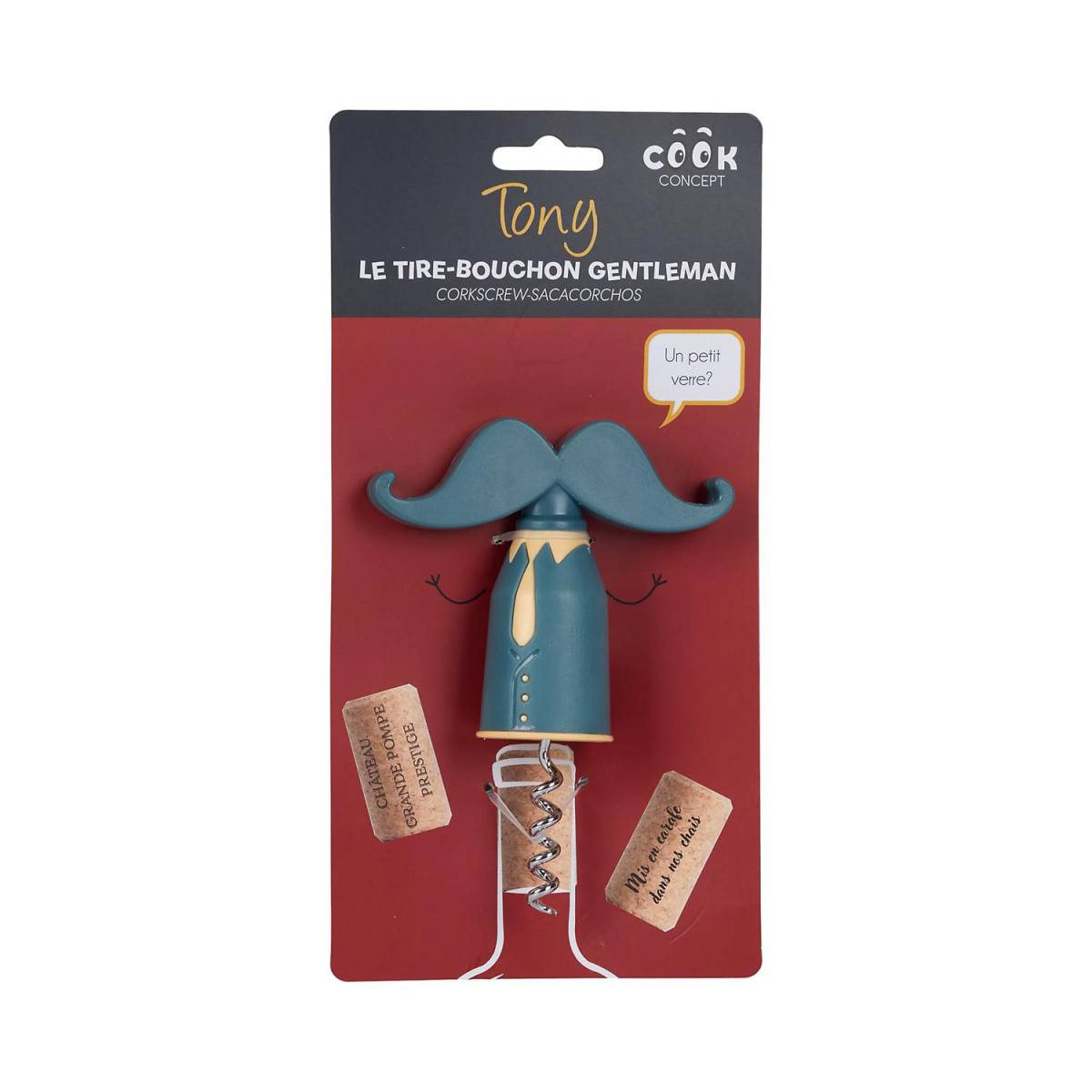 Cook Concept - Tire-Bouchon Design "Moustache" 13cm Gris - Image 2
