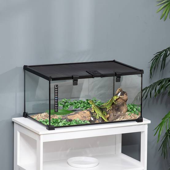 Terrarium Reptiles Verre Habitat Insectes Lézards Bonne Ventilation 50x25cm Noir - ComfortXL Outdoor Living - Image 4