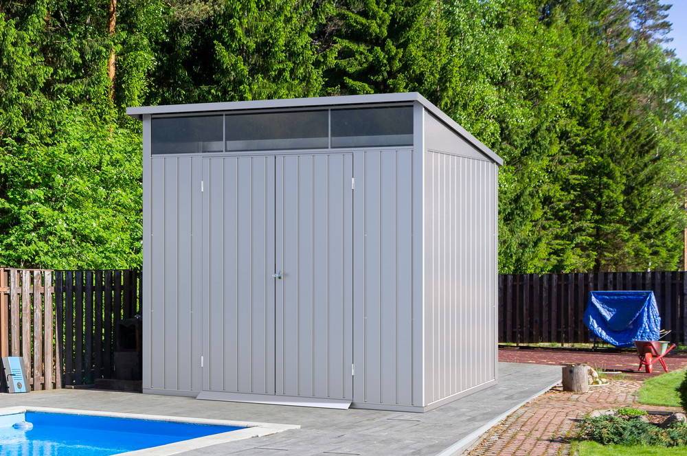 Duramax - Abri de jardin métal MODERN - 4,45m² - Mono pente - Aluminium blanc Duramax - Image 4