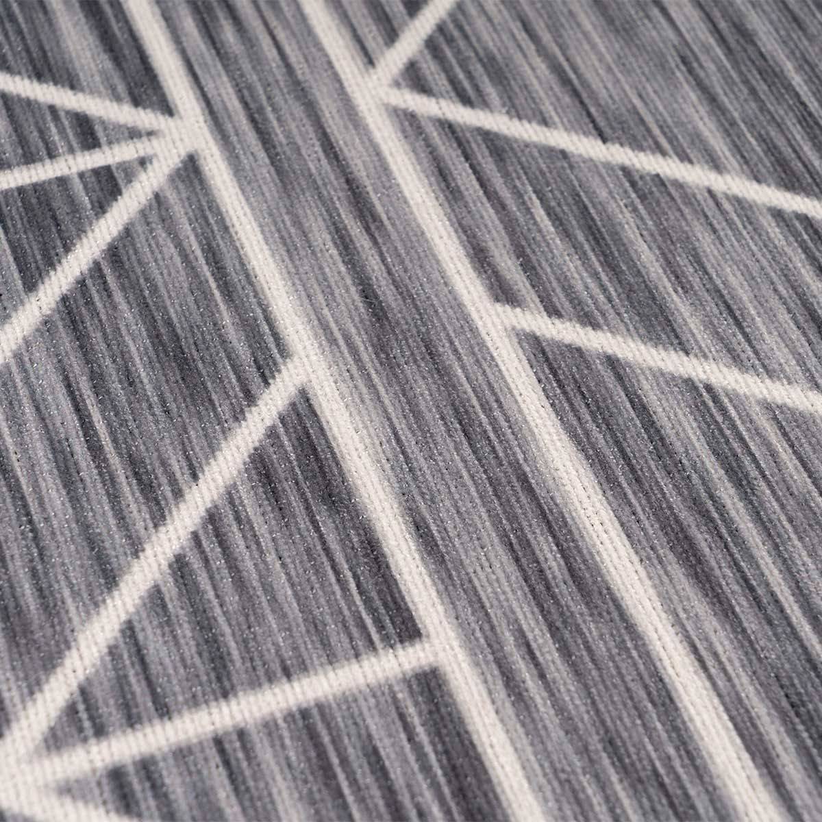 Tapis Tissé Imprimé à Poils Plats "Maya II" Anthracite 200 x 290 cm - Image 3