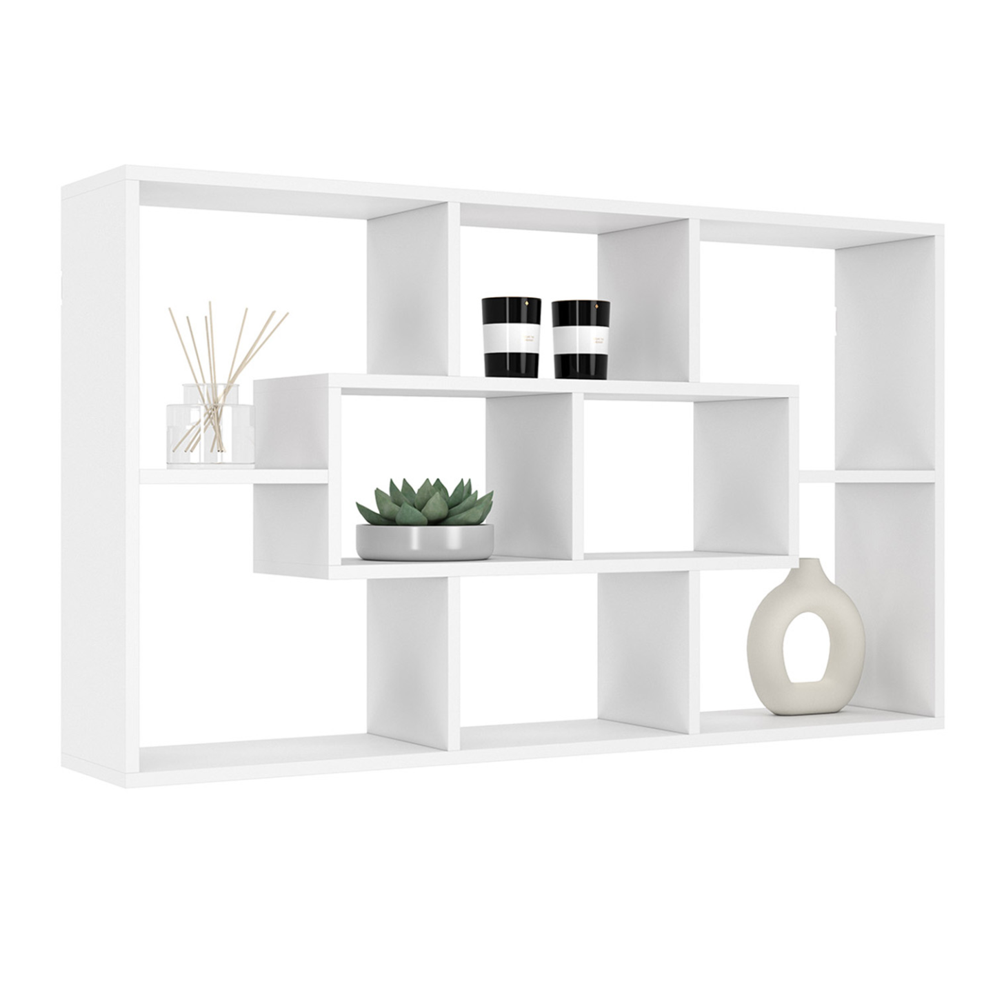 Etagère murale COLETTE avec 8 compartiments blanc - Image 2