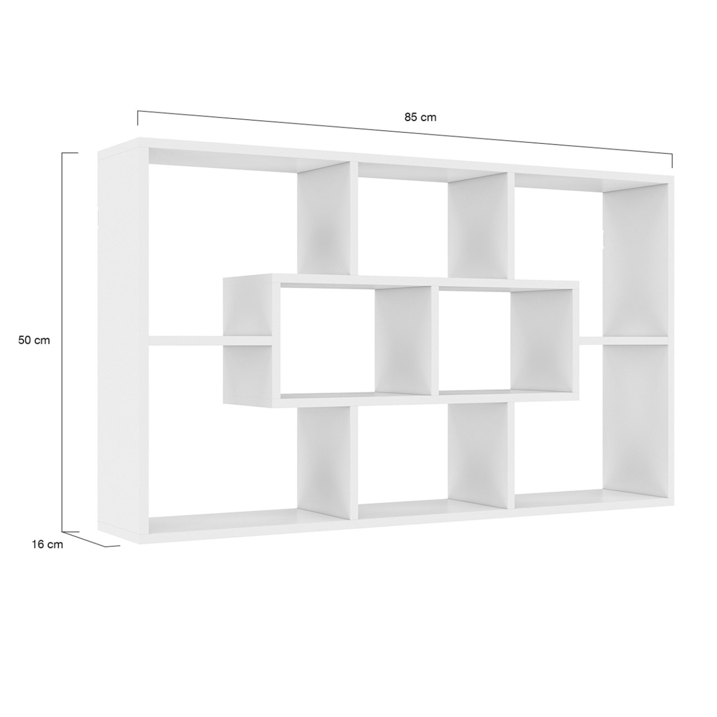 Etagère murale COLETTE avec 8 compartiments blanc - Image 4