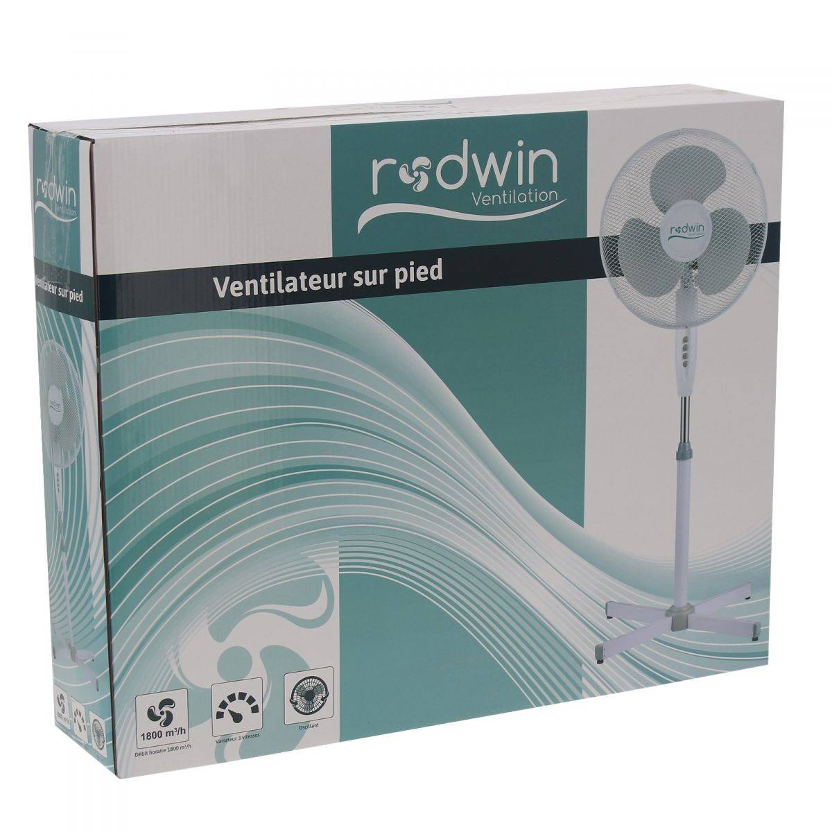 Ventilateur sur pied oscillant 45W - Rodwin Ventilation - Image 8
