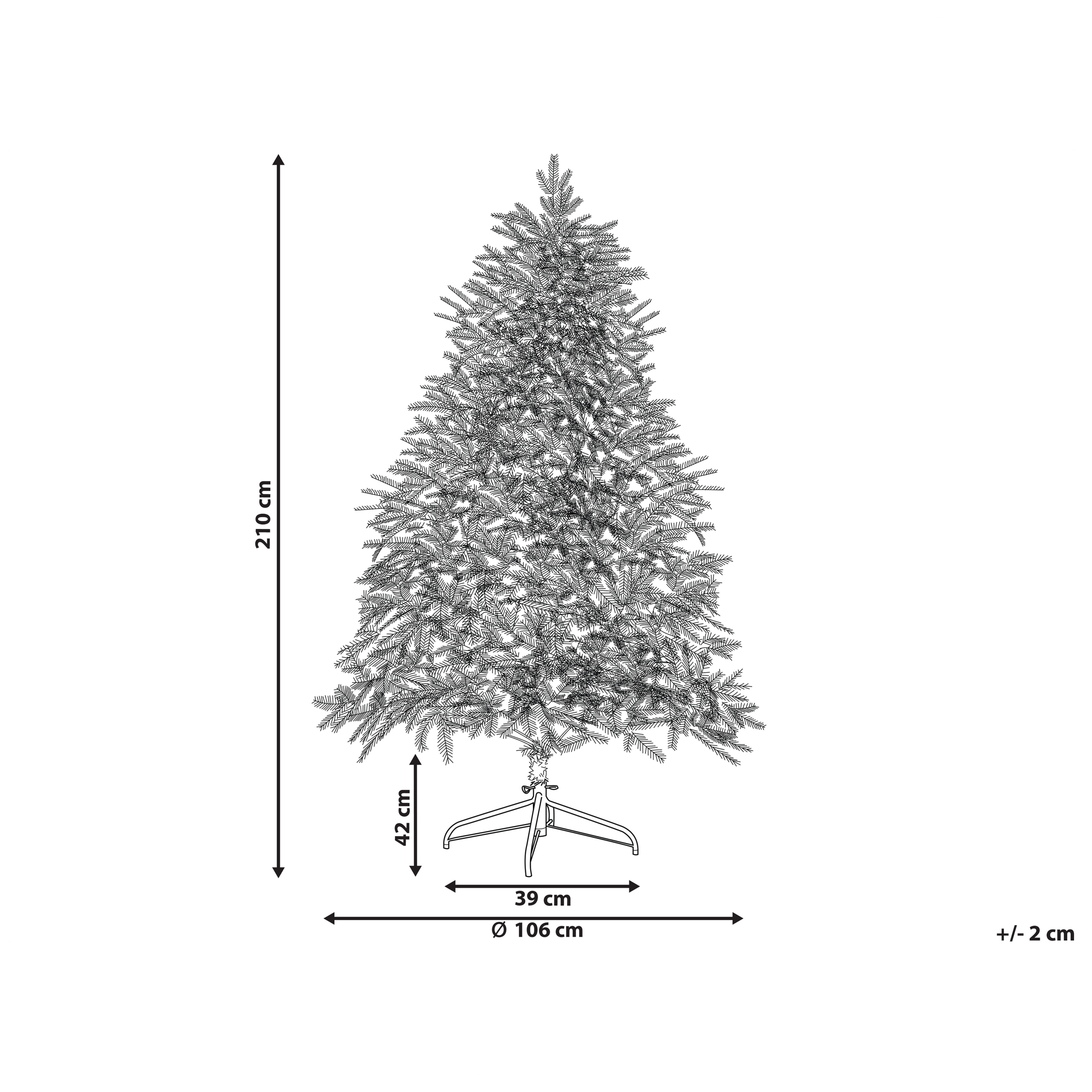 Beliani - Sapin de Noël Matière synthétique Vert FIDDLE - 106x106x210- Beliani - Image 3