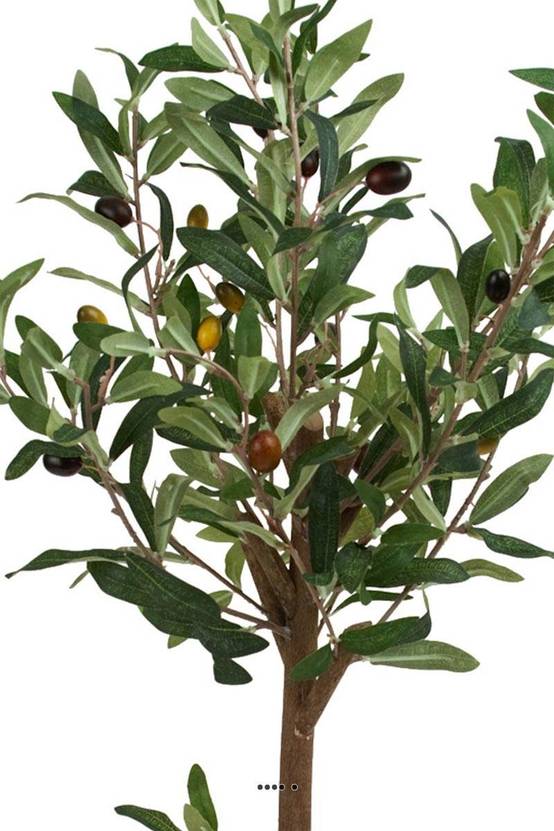 Olivier artificiel en pot H65cm Tronc bois avec olives très realiste - Image 3