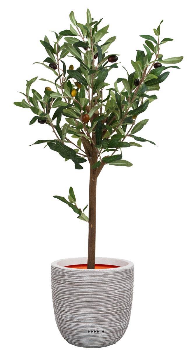 Olivier artificiel en pot H65cm Tronc bois avec olives très realiste - Image 2