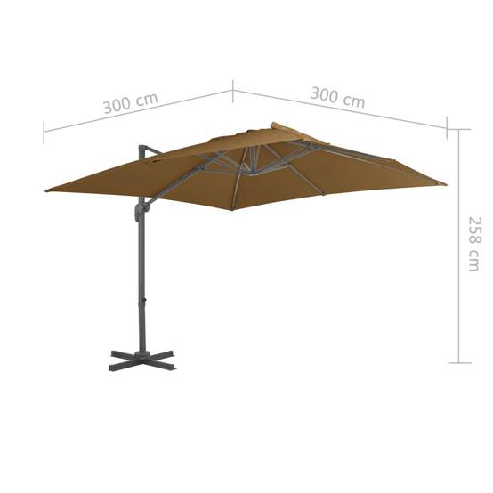 Coussin/parasol polyester taupe 300 x 300 x 258 cm - Prolenta premium p3186.6 - Image 9