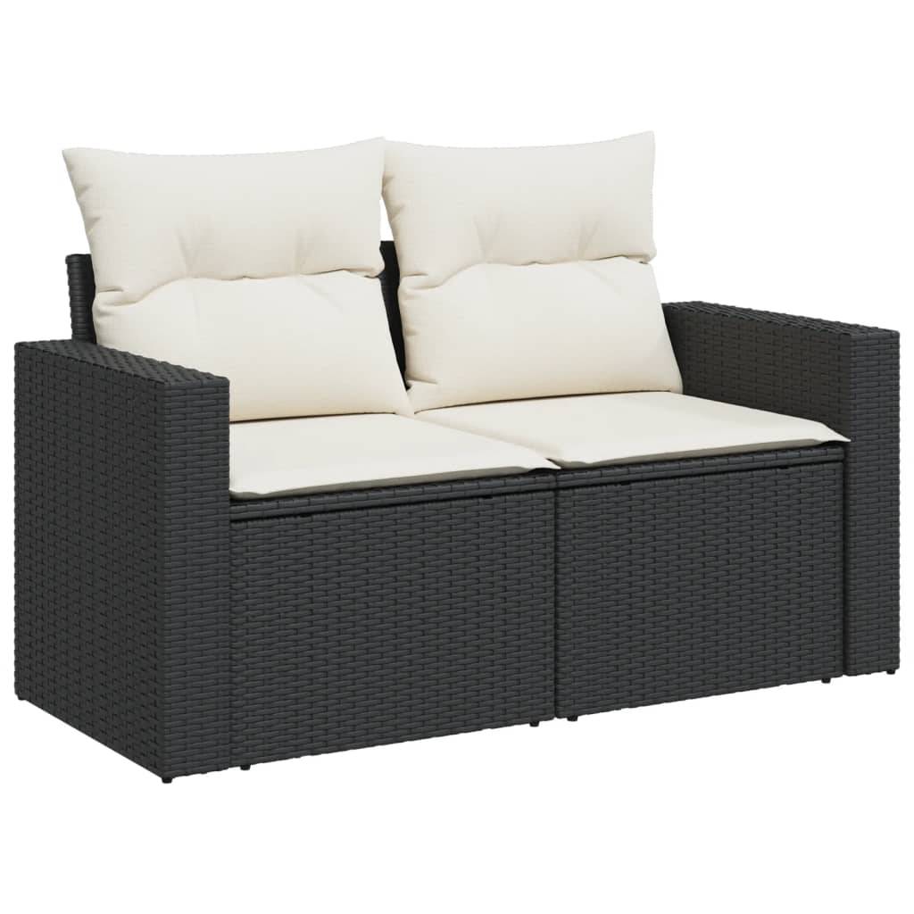 Vidaxl - Salon de jardin 7 pcs avec coussins noir résine tressée vidaXL 3274816 - Image 9
