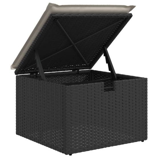 Vidaxl - Salon de jardin 7 pcs avec coussins noir résine tressée vidaXL 3274816 - Image 6