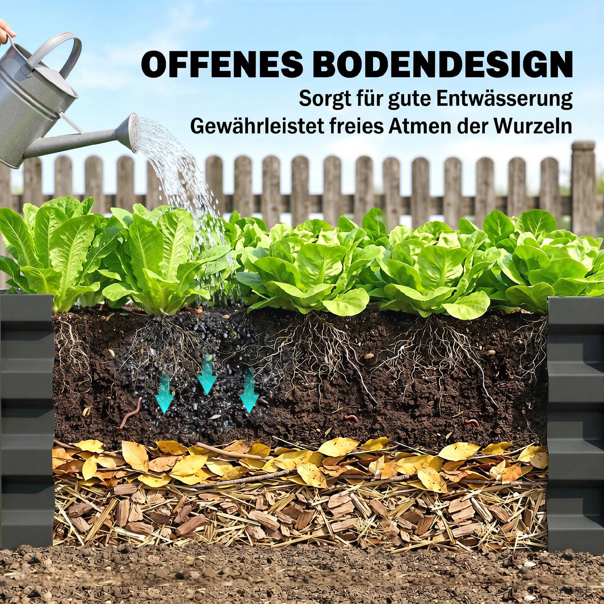 ComfortXL - Lot 2 carrés potagers métal acier galvanisé jardin balcon fond ouvert 110x50x30cm gris foncé - ComfortXL Outdoor Living - Image 7