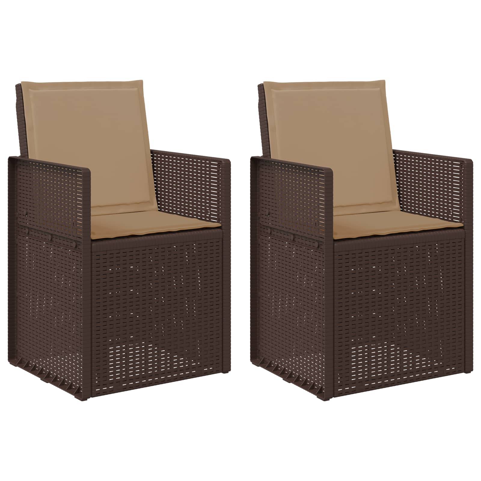 PANGIVO - Chaises de jardin polypropylène marron et taupe 53 x 47 x 88.5 cm - PANGIVO - Image 2