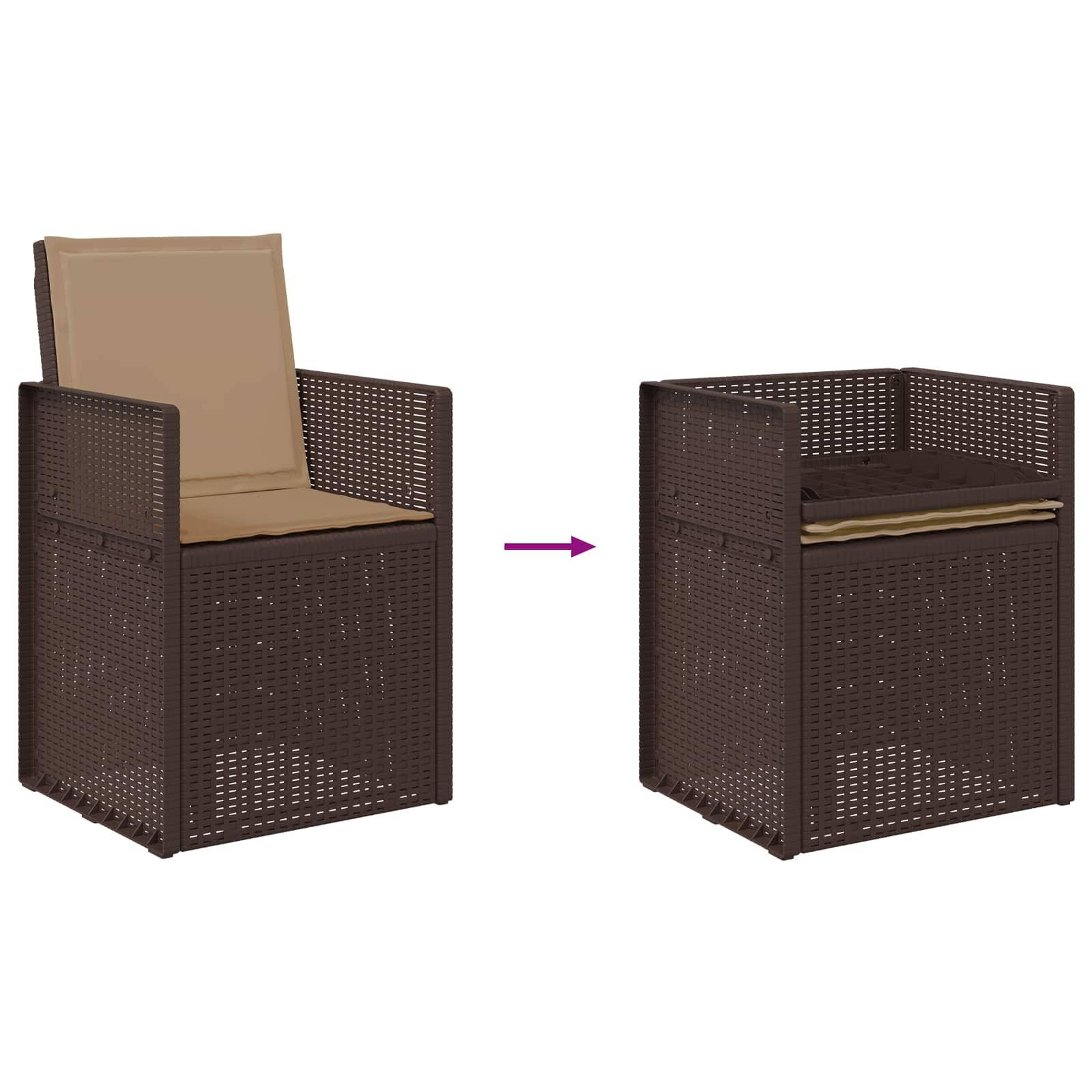 PANGIVO - Chaises de jardin polypropylène marron et taupe 53 x 47 x 88.5 cm - PANGIVO - Image 9