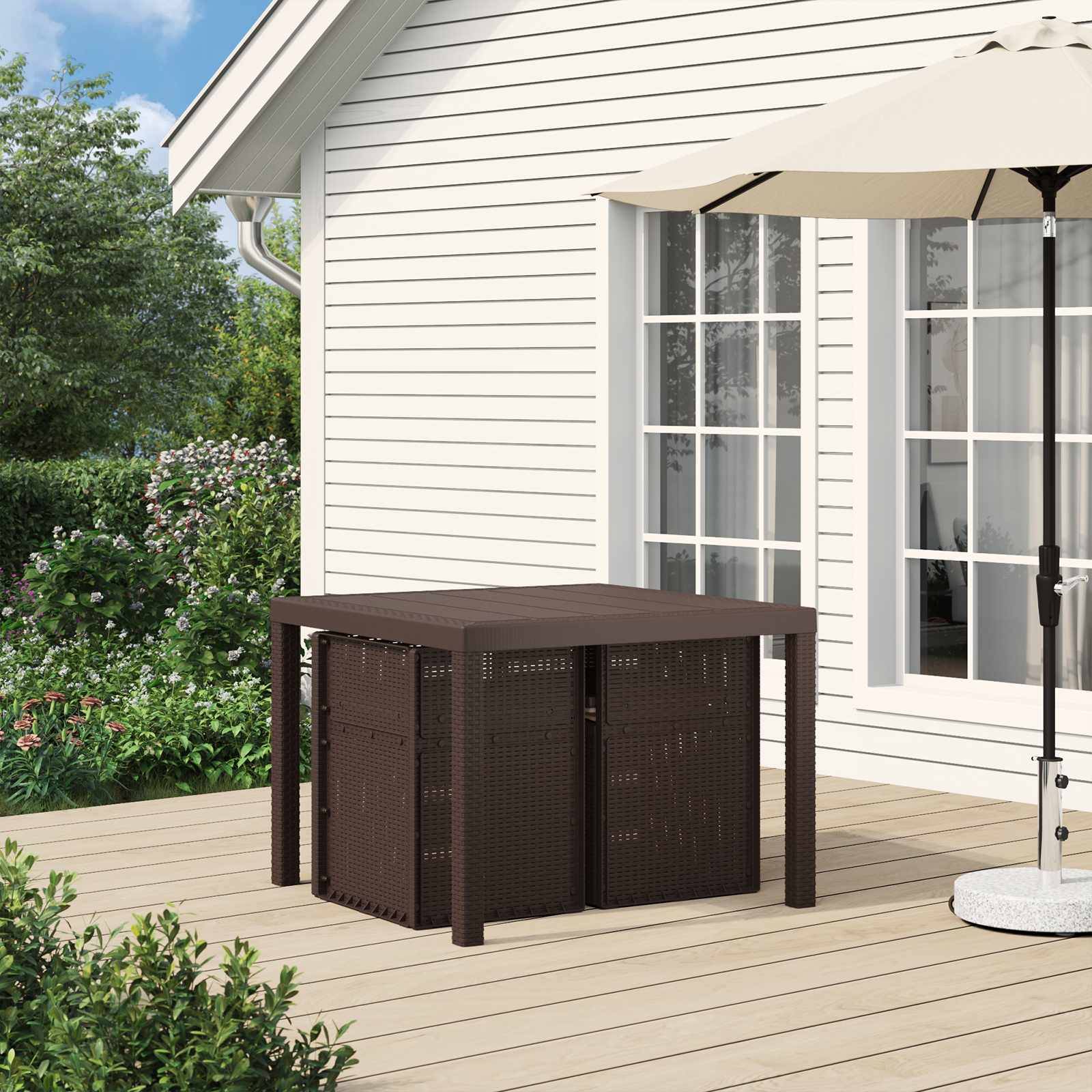 PANGIVO - Chaises de jardin polypropylène marron et taupe 53 x 47 x 88.5 cm - PANGIVO - Image 3