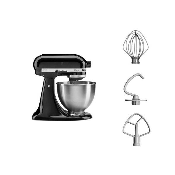 Robot pâtissier KitchenAid Classic Noir 4,3L 10 vitesses Accessoires inclus 5K45SSEOB - Image 7