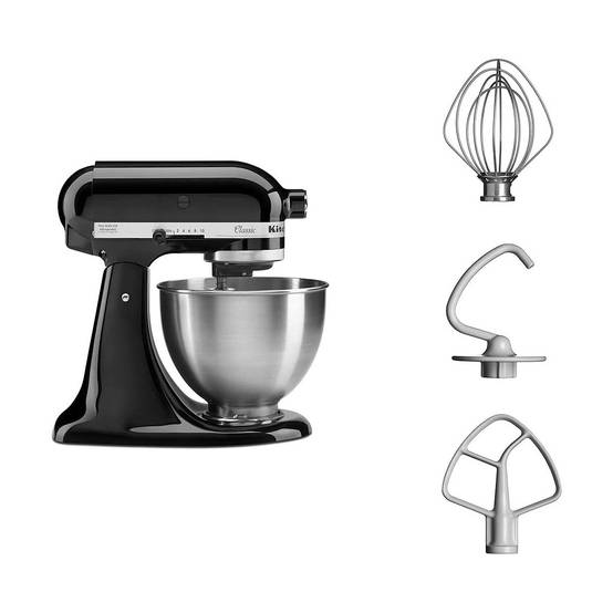 Robot pâtissier KitchenAid Classic Noir 4,3L 10 vitesses Accessoires inclus 5K45SSEOB - Image 2