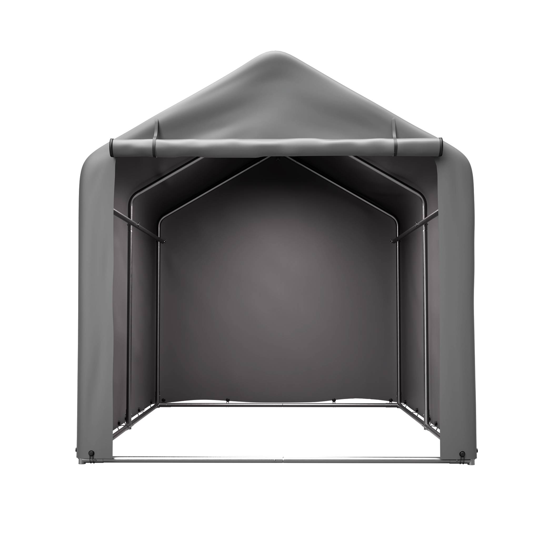ComfortXL - Abri vélo tente de stockage acier et PE pour jardin porte enroulable 160x220x165cm gris - ComfortXL Outdoor Living - Image 9