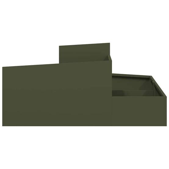Cache-pot de jardin acier vert olive 100 x 100 x 50 cm - PANGIVO - Image 6