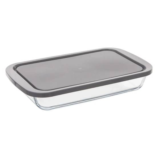 Plat à Four Rectangulaire en Verre "Couvercle" 29cm Transparent - Image 1
