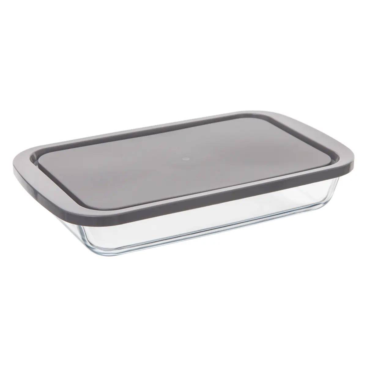 Plat à Four Rectangulaire en Verre "Couvercle" 29cm Transparent - Image 1
