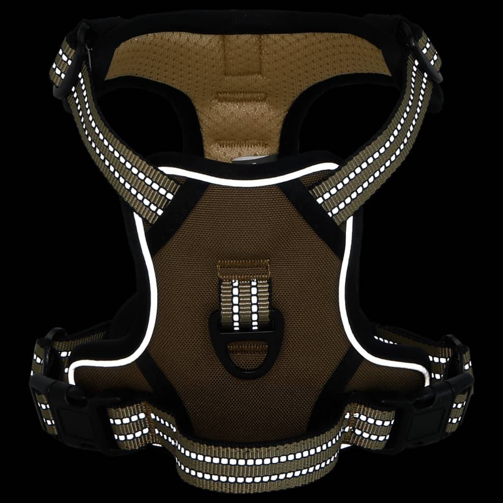 Kit Harnais Chien Anti-Traction Polyester Réglable avec Laisse et Collier Marron L – ComfortXL Pet Living - Image 3