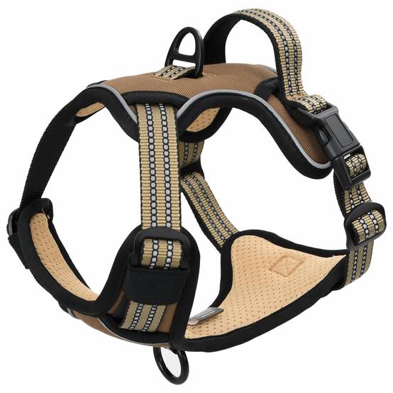 Kit Harnais Chien Anti-Traction Polyester Réglable avec Laisse et Collier Marron L – ComfortXL Pet Living - Image 6