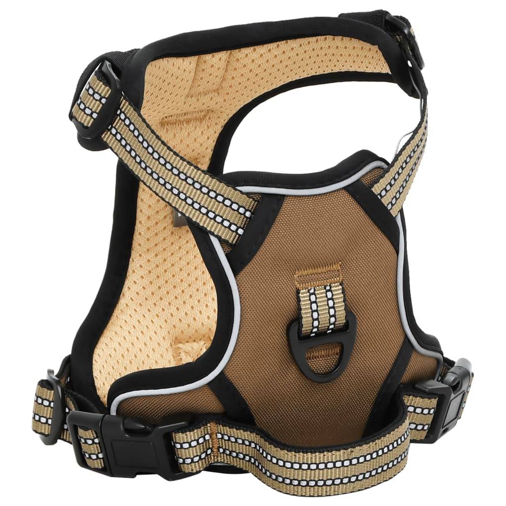Kit Harnais Chien Anti-Traction Polyester Réglable avec Laisse et Collier Marron L – ComfortXL Pet Living - Image 1