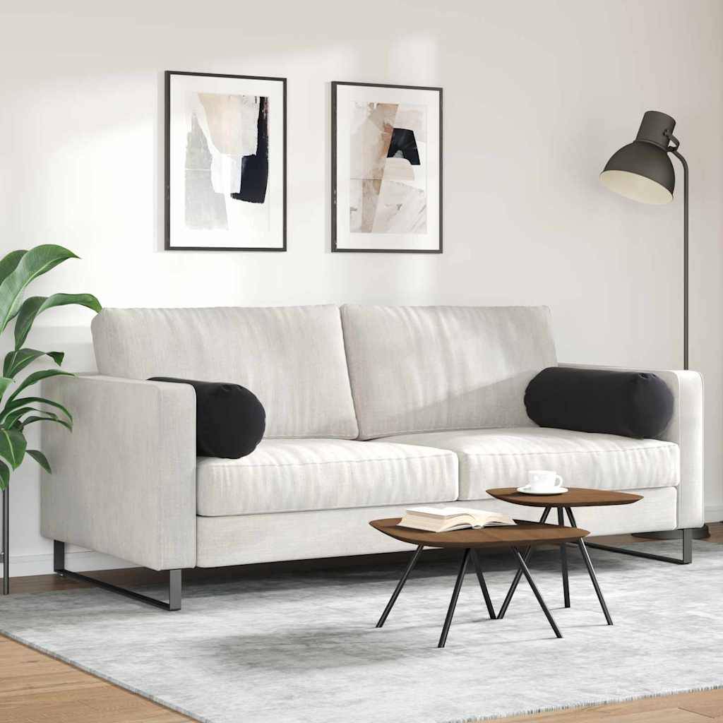 Lot de 2 Traversins Déco Velours Côtelé Confort Housse Amovible pour Salon et Chambre Noir 25x70 cm – ComfortXL Outdoor Living - Image 4