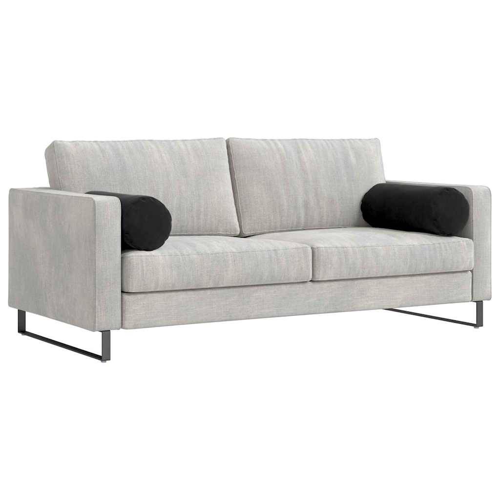 Lot de 2 Traversins Déco Velours Côtelé Confort Housse Amovible pour Salon et Chambre Noir 25x70 cm – ComfortXL Outdoor Living - Image 3