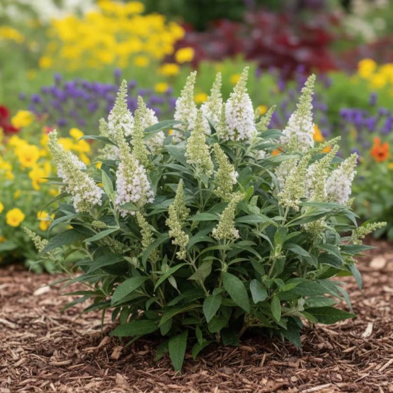 Arbre aux papillons Butterfly Candy® Little White 'BotEx003', Buddleia à fleurs Blanche - feuillage Caduc - Pot de 4L - 20/40 cm- hauteur à maturité - Image 2