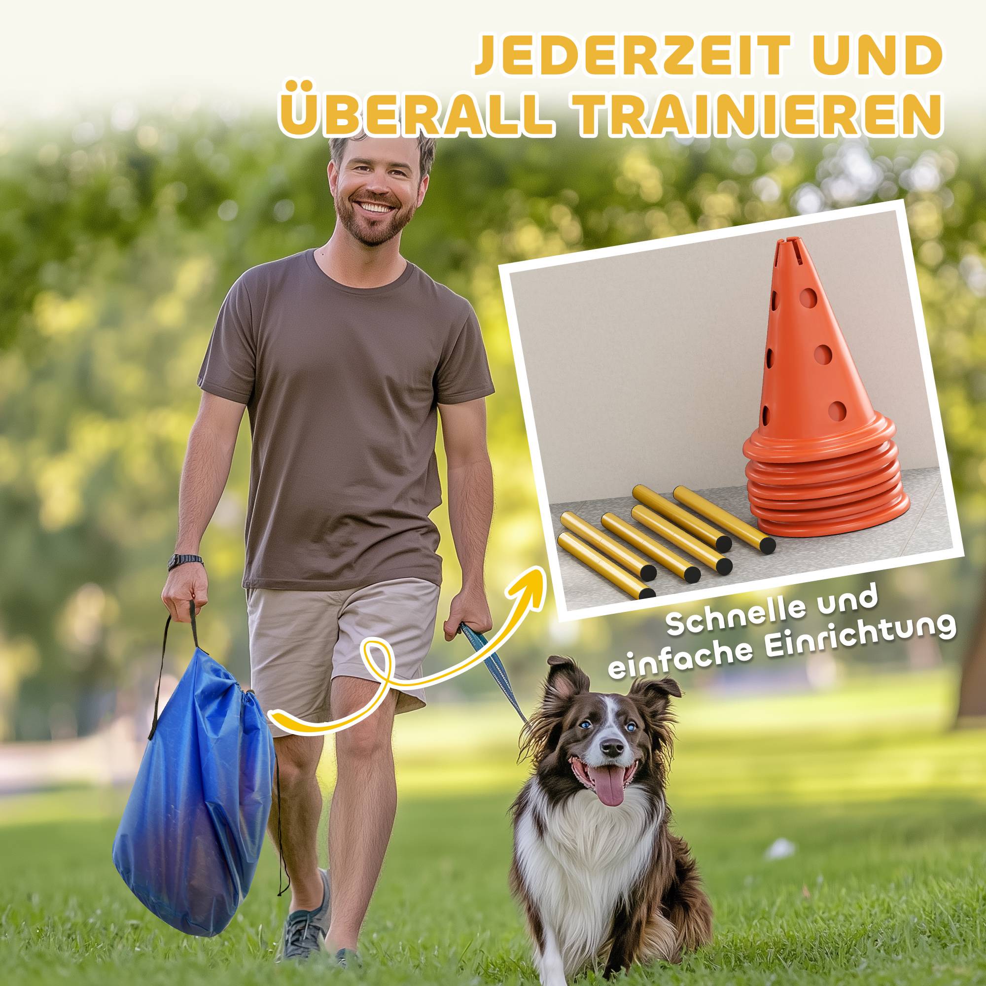 ComfortXL - Haies agilité chien ABS 3 pièces 80 x 22,5 x 30 cm hauteur réglable entraînement - ComfortXL Outdoor Living - Image 9