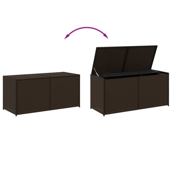 Coffre de rangement - Boîte de rangement extérieure - Coffre de jardin marron 283L résine tressée - Image 7