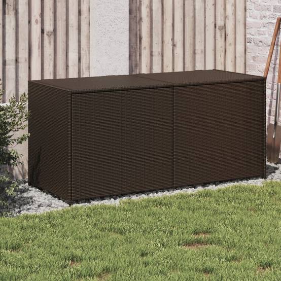 Coffre de rangement - Boîte de rangement extérieure - Coffre de jardin marron 283L résine tressée - Image 2