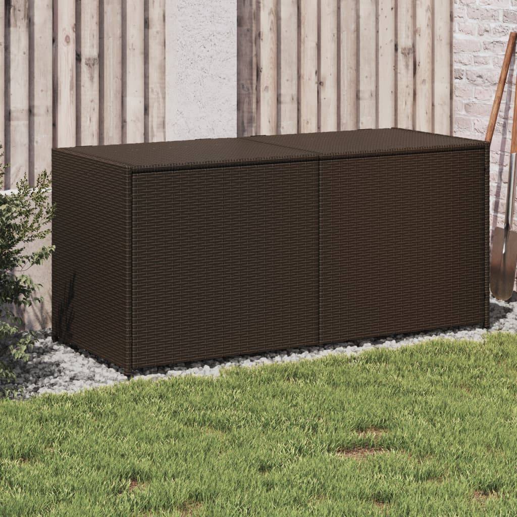 Coffre de rangement - Boîte de rangement extérieure - Coffre de jardin marron 283L résine tressée - Image 2