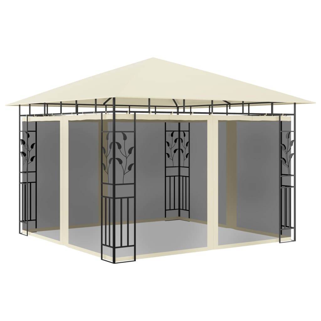 ComfortXL - Tonnelle de Jardin 3x3m Acier avec Moustiquaire Toit Polyester Anti-Insectes Crème – ComfortXL Outdoor Living - Image 1