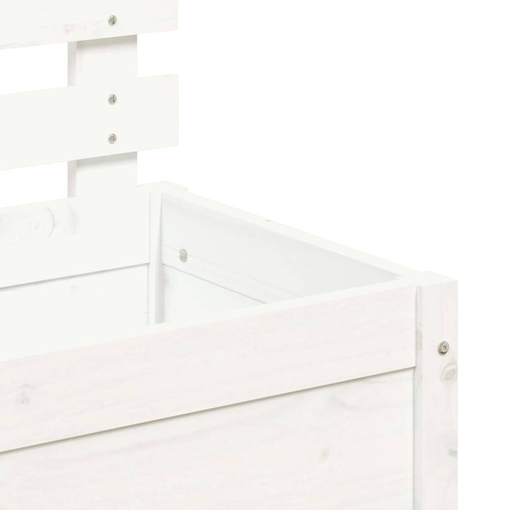 Maison Chic - Jardinière - Pot De Fleurs avec support blanc 79x39,5x114 cm bois de pin massif - Image 7