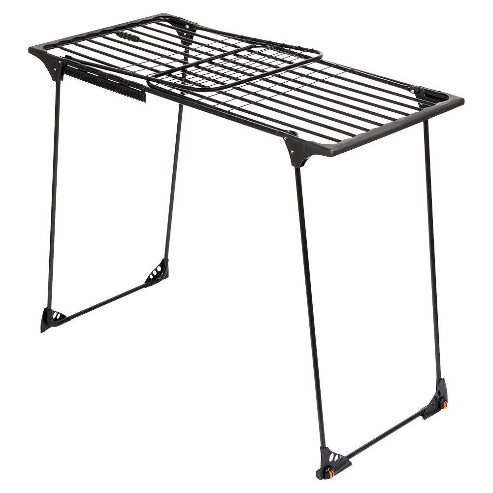 Entrepotbrico - Étendoir à linge coulissant en métal noir XXL 204-260 x 56 x 103 cm - Image 4