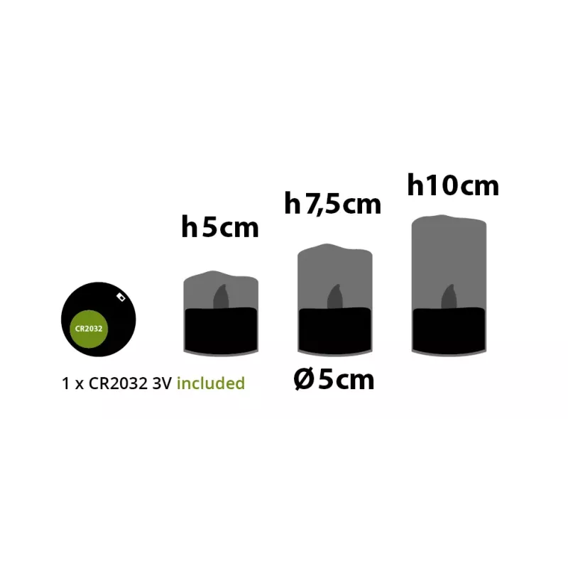 Lotti - Jeu de 3 bougies LED en cire ivoire flamme 3D piles 5-7,5-10cm LED blanc chaud Lotti - Image 2