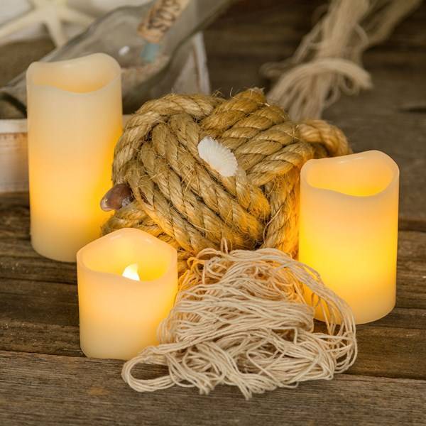 Lotti - Jeu de 3 bougies LED en cire ivoire flamme 3D piles 5-7,5-10cm LED blanc chaud Lotti - Image 7
