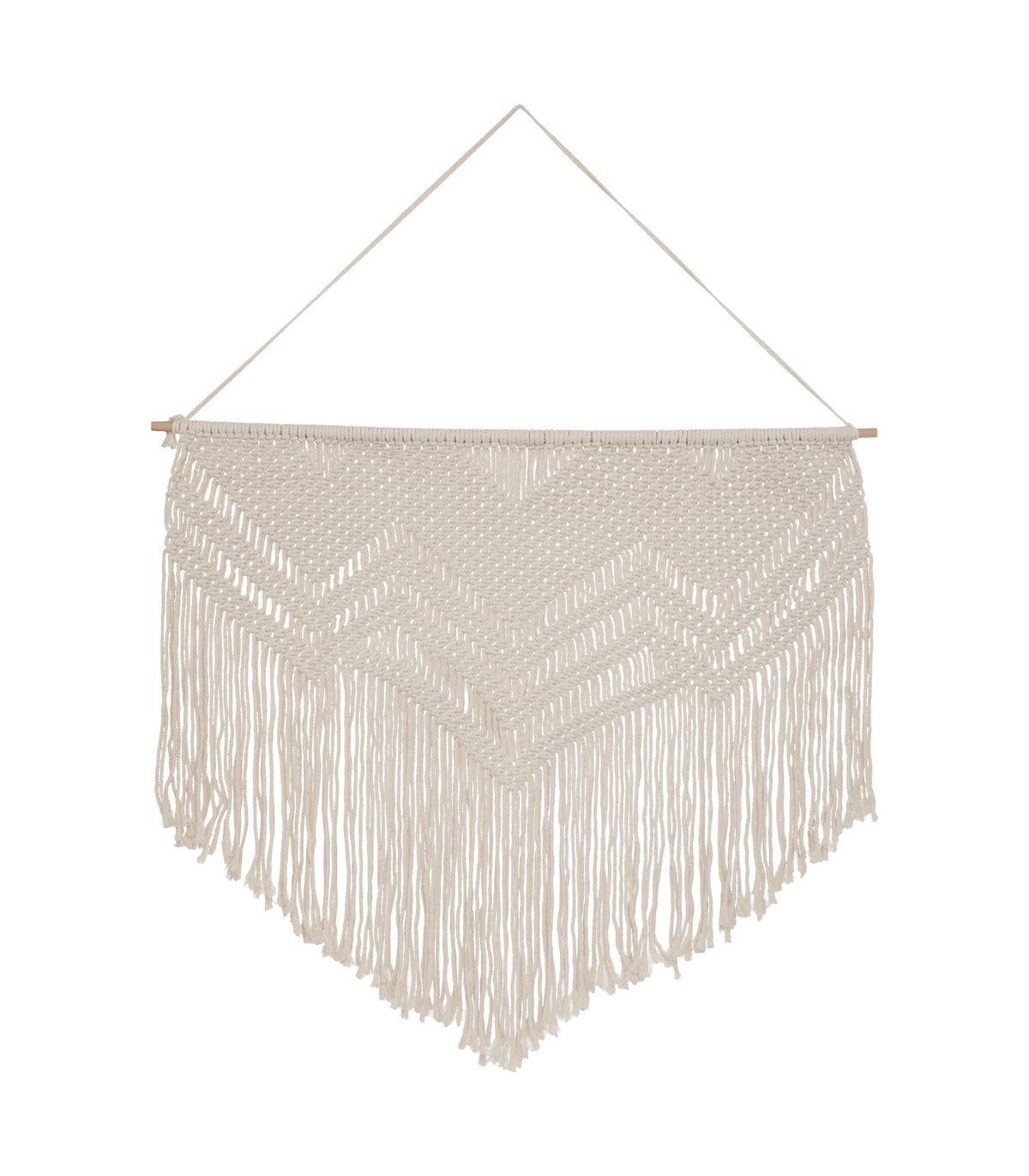 Déco murale Macramé en Coton et Bois L 110 cm - Image 1