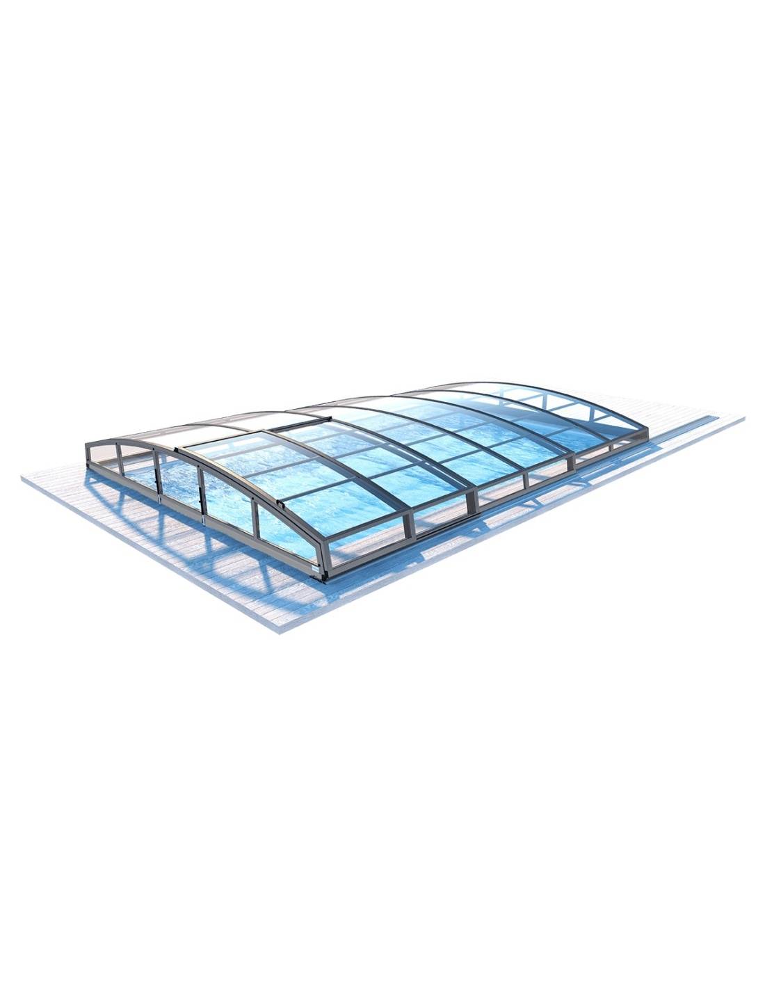 Altanka - Abri de piscine Skyline pour les modèles 5x3 m - BAS86, BAS786 - polycarbonate massif 3 mm - Couleur Ral7037 Gris  - ECO322 - Image 1