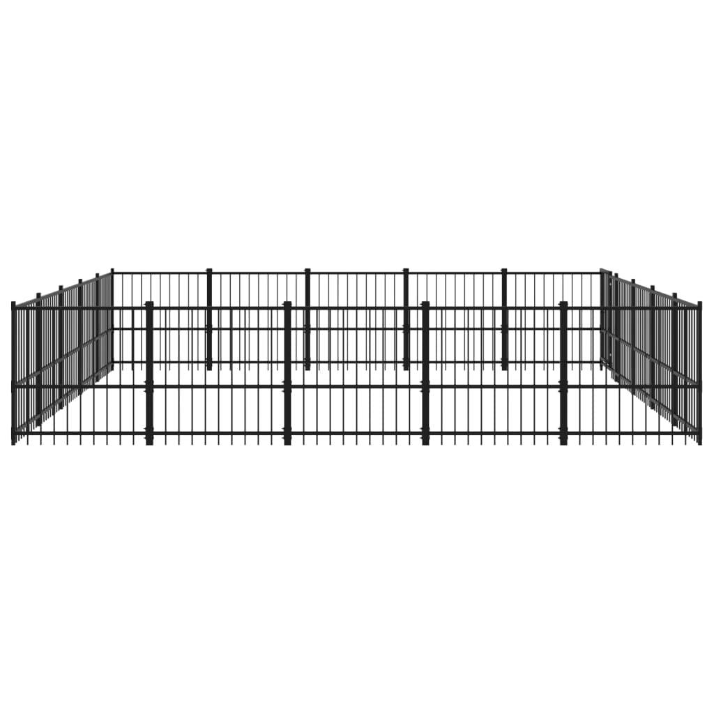 Vidaxl - Chenil d'extérieur pour chiens Acier 23,52 m² vidaXL 3124635 - Image 4
