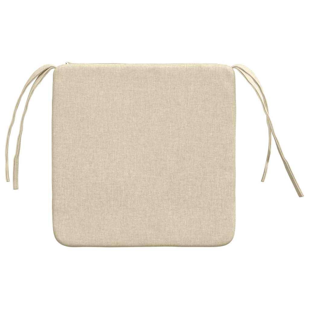 Coussins de siège 4 pcs Crème 40 x 40 x 3 cm tissu Maison Chic - Image 7