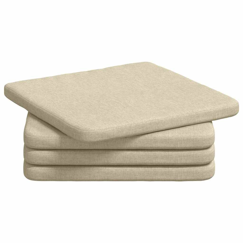 Coussins de siège 4 pcs Crème 40 x 40 x 3 cm tissu Maison Chic - Image 1