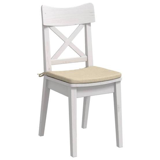 Coussins de siège 4 pcs Crème 40 x 40 x 3 cm tissu Maison Chic - Image 3